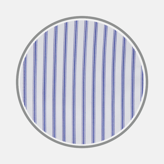 Navy Centre Stripe Cotton Fabric