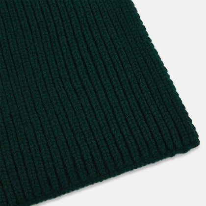 Forest Green Rib-Knit Cashmere Scarf Image 1