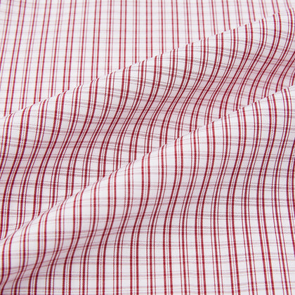 Red Micro Check Shirt with Contrast T&A Collar and Cuffs Image 5