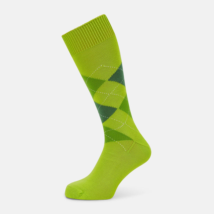 Lime Check Mid-Length Socks