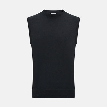 Dark Green Cashmere Round Neck Vest