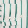 View 4 of product Elevate your wardrobe with the Turnbull & Asser Green Double Track Stripe Mayfair Shirt, crafted from soft organic cotton with a white base, classic collar, and buttoned cuffs—shown against a plain white background.
