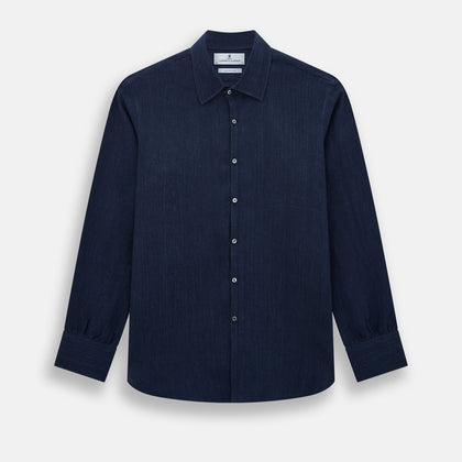 Navy Linen Westminster Shirt
