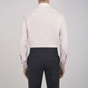 View 6 of product A Turnbull & Asser Pink Cotton Shirt with a T&A collar and double cuffs is displayed against a white background. The men's shirt features long sleeves, white buttons, and the label is visible inside the collar.