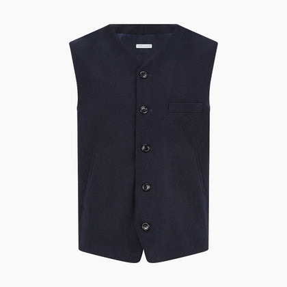 Navy Single-breasted Waistcoat Image 6