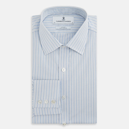 Blue Graph Check Mayfair Shirt Image 4