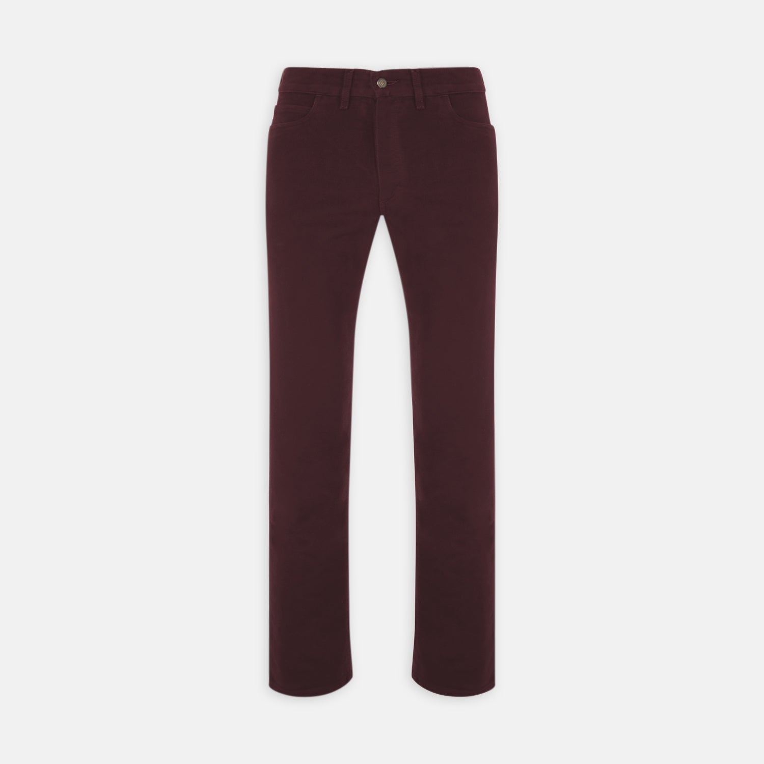 View 1 of product A pair of Purple 5 Pocket Jeans by Turnbull & Asser, featuring a straight-leg, high-waisted design with front and back pockets, displayed against a plain white background.