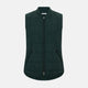 Turnbull & Asser Forest Green Quilted Gilet features a front zipper, two zippered side pockets, and a small chest pocket. Shown against a white background, it's a stylish lightweight layer for any season.