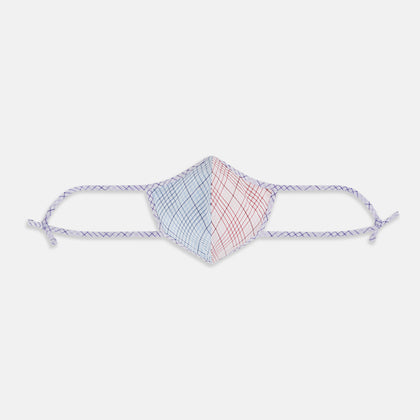 Blue, Pink & Yellow Striped Cotton Commuter Mask with 3 VIROFORMULA™ filters Image 3