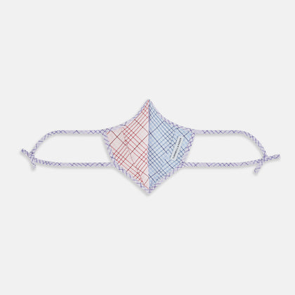 Blue, Pink & Purple Checked Cotton Commuter Mask with 3 VIROFORMULA™ filters Image 1