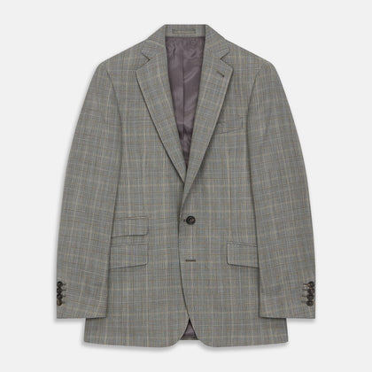 Beige Wool Prince-of-Wales Check Jacket