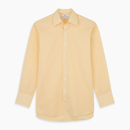 Yellow Fine Stripe Regular Fit Shirt with T&A Collar Image 5