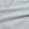 View 4 of product The Turnbull & Asser Blue, Orange and Navy Stripe Nightshirt is a loose-fitting shirt dress with vertical stripes, a pointed collar, chest pocket with blue trim, button-down front, long sleeves with cuffs, and a curved hem.