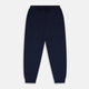 The Navy Cashmere Knitted Lounge Pyjama Trousers by Turnbull & Asser feature a contemporary fit, elastic waistband with drawstring, side pockets, and fitted cuffs, shown laid flat on a white background.