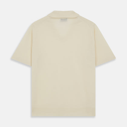Ecru Merino Wool Roland Polo Shirt Image 2