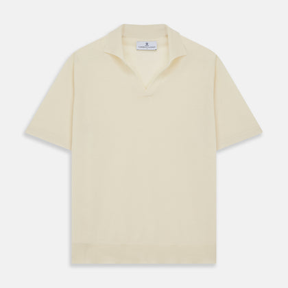 Ecru Merino Wool Roland Polo Shirt
