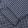 View 3 of product The Navy Motif Silk-Blend Hyde Pyjama Set by Turnbull & Asser features a blue and white pattern, long-sleeve button-up top with collar and front pocket, and matching pants, all displayed against a white background.