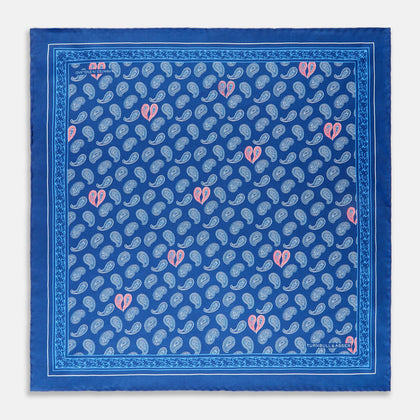 Navy Multi Valentines Day Special Silk Pocket Square