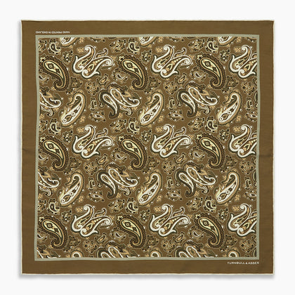 Green and Lemon Blossoming Paisley Silk Pocket Square Image 3