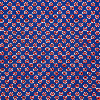 Blue and Red Paisley Tiles Silk Pocket Square Image 1