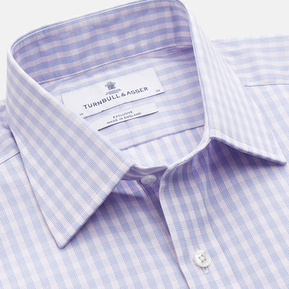 Lilac Multi Check Cotton Regular Fit Mayfair Shirt Image 1