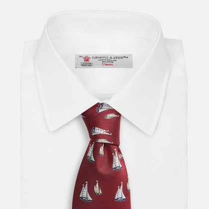 Burgundy Racing Yachts Silk Tie Image 3