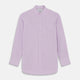 The Turnbull & Asser LILAC COTTON REGULAR FIT SHIRT is a long-sleeve, button-up cotton shirt with white buttons, a classic T&A collar, and cuffs, shown laid flat on a white background.