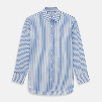 PALE BLUE MULTI-STRIPE REGULAR FIT SHIRT