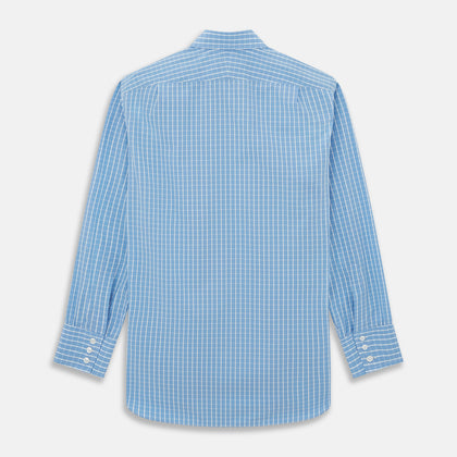 BLUE & WHITE CHECK COTTON REGULAR FIT SHIRT Image 1