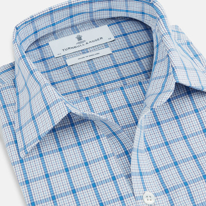 Blue Graph Overlay Check Piccadilly Shirt Image 1