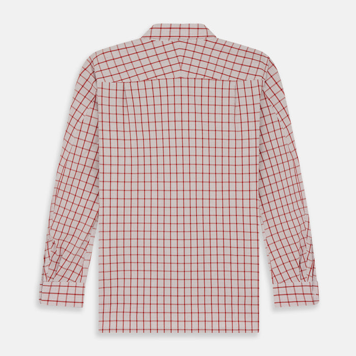 Red Graph Overlay Check Piccadilly Shirt Image 5
