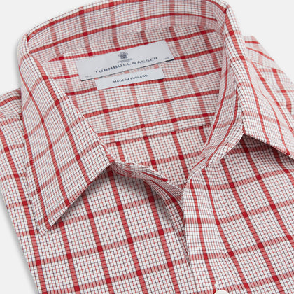 Red Graph Overlay Check Piccadilly Shirt Image 1