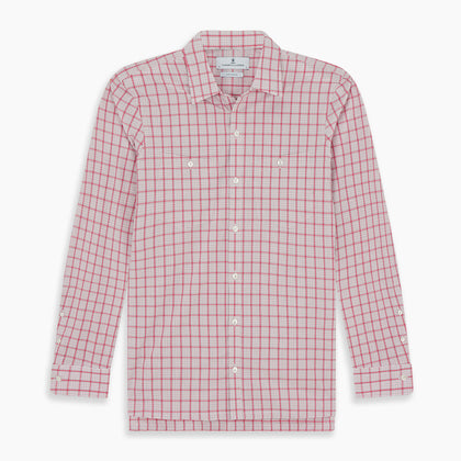 Pink Graph Overlay Check Piccadilly Shirt Image 6