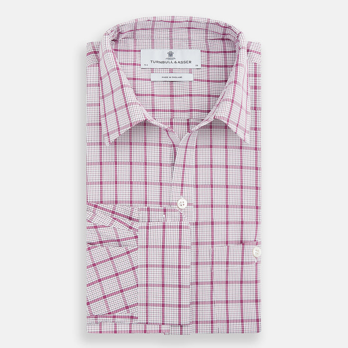 Purple Graph Overlay Check Piccadilly Shirt Image 4