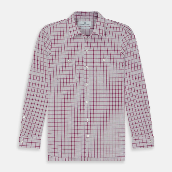 Purple Graph Overlay Check Piccadilly Shirt