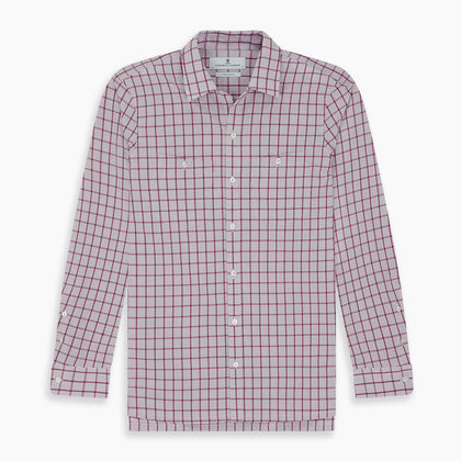 Purple Graph Overlay Check Piccadilly Shirt Image 6