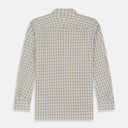 Brown Graph Overlay Check Piccadilly Shirt Image 5
