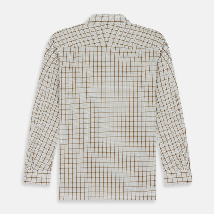 Brown Graph Overlay Check Piccadilly Shirt Image 5
