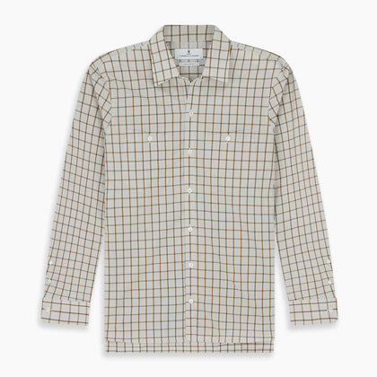 Brown Graph Overlay Check Piccadilly Shirt Image 6