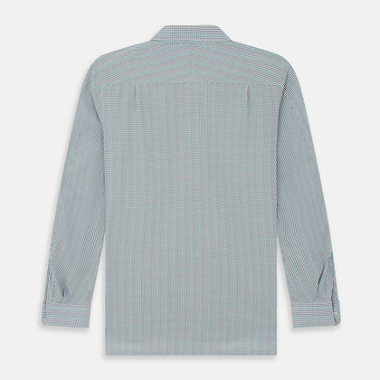 Green Graph Overlay Micro Check Piccadilly Shirt Image 5