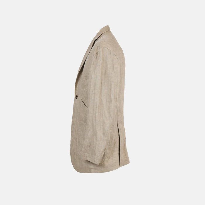 RIVIERA OVERSIZED LINEN BLAZER SAND Image 3