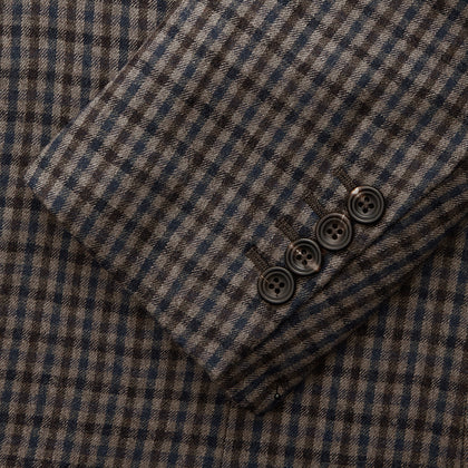 Brown & Blue Check Merino Barrington Blazer Image 3