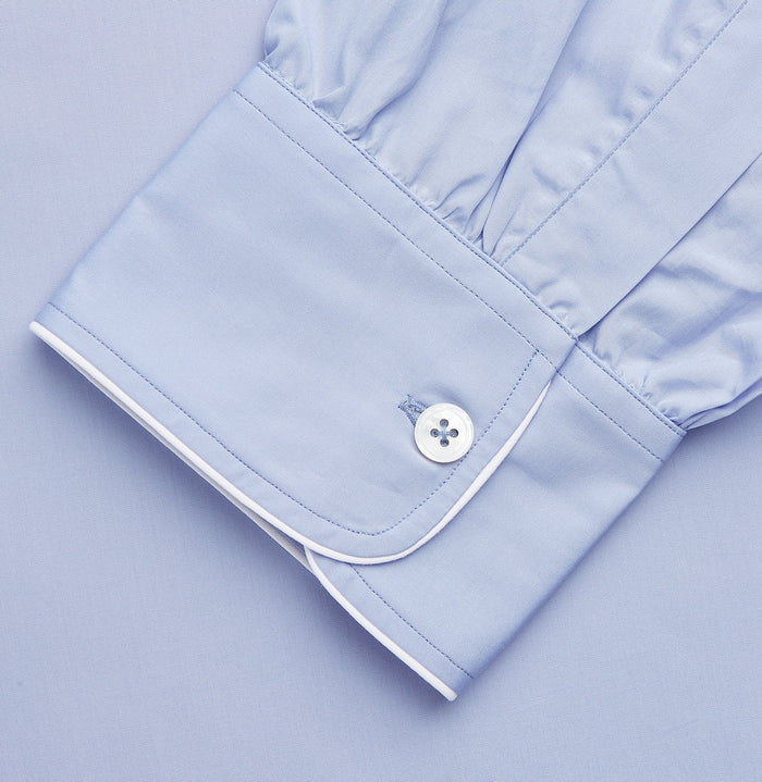 Blue Piped Sea Island Quality Cotton Nightshirt Image 3