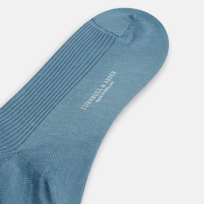 Pale Blue Mid-Length Merino Socks Image 2