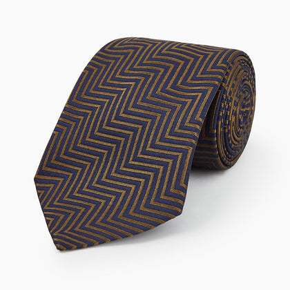 The World Is Not Enough Zig Zag Silk Tie As Seen on James Bond Image 6