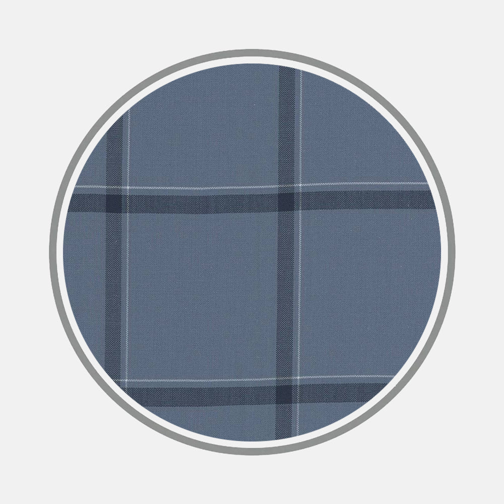 Navy and Dark Blue Check Fabric 19