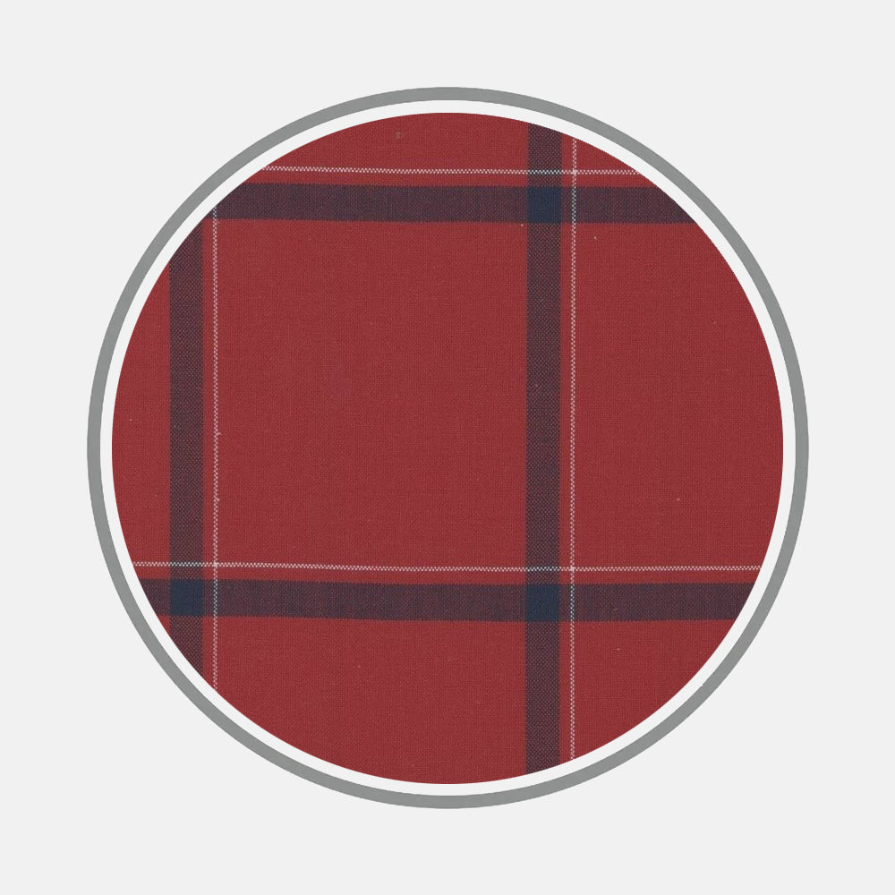 Wide Navy Check Red Fabric 19