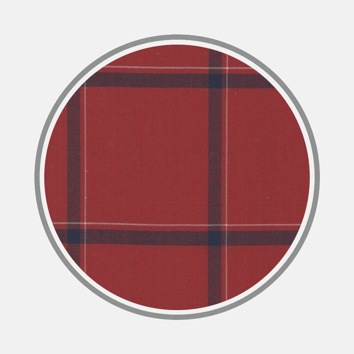 Wide Navy Check Red Fabric