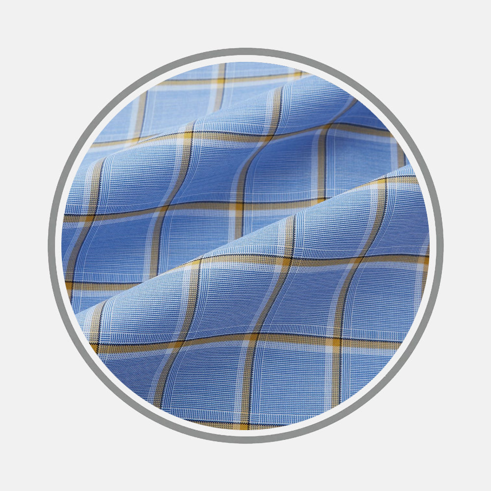 Blue and Yellow Windowpane Fabric 19