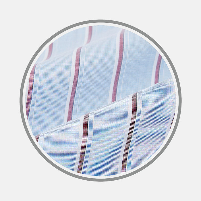 Blue and Burgundy Multi Stripe Fabric
